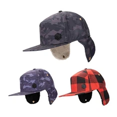 Mukautettu 6 paneelin kumipatch talvi ulkona korvansuojaus Snapback Cap