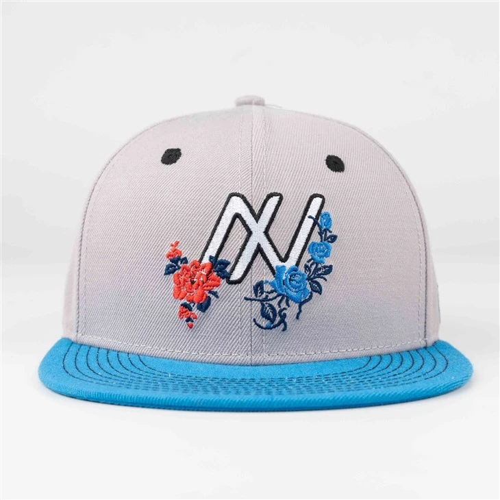 Elegant Flower Embroidery Fitted Cap